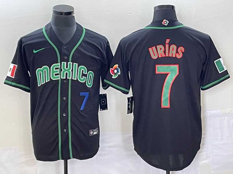 Men%27s Mexico Baseball #7 Julio Urias Number 2023 Black World Classic Stitched Jersey2->2023 world baseball classic->MLB Jersey